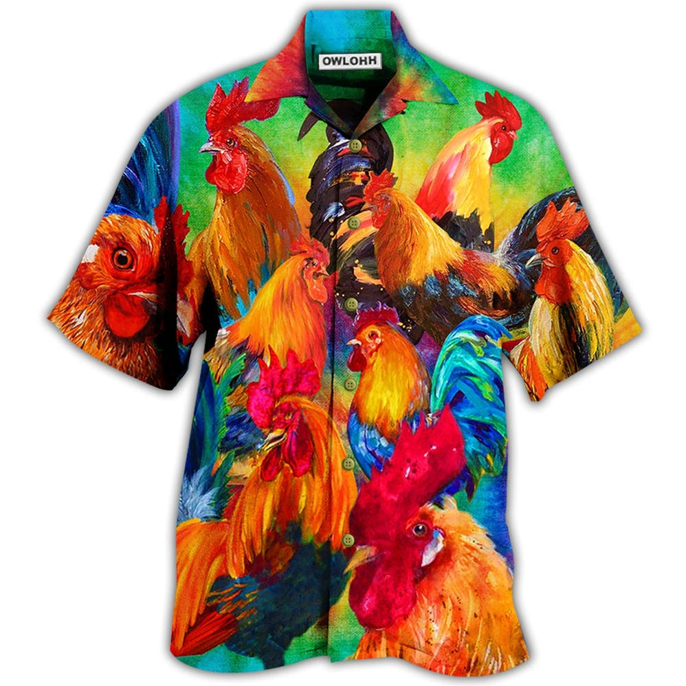 Hawaiian Shirt / Adults / S Chicken Rooster Style - Hawaiian Shirt - Owls Matrix LTD