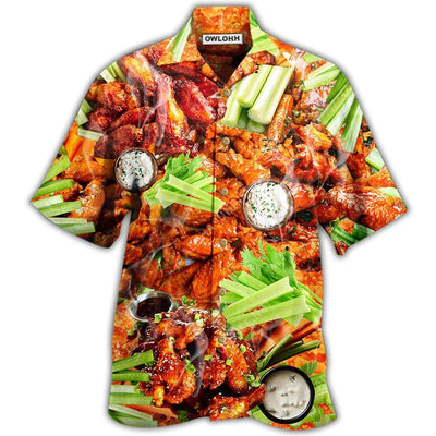 Hawaiian Shirt / Adults / S Food Ain't Nothing Chicken Wing - Hawaiian Shirt - Owls Matrix LTD