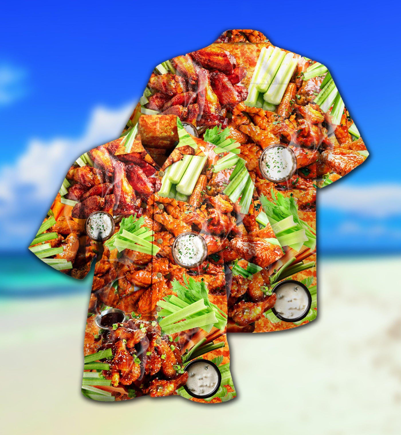 Food Ain't Nothing Chicken Wing - Hawaiian Shirt - Owls Matrix LTD