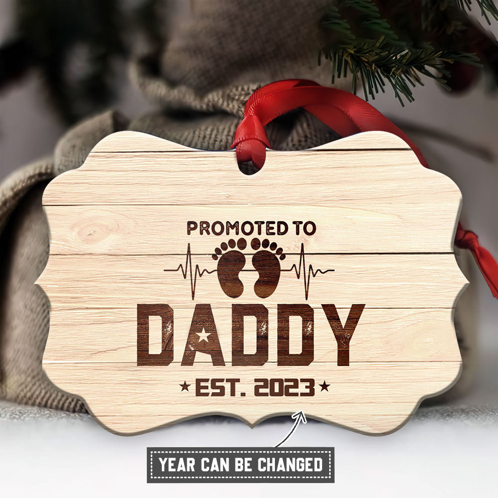 Father Gift Promoted To Daddy Personalized - Horizontal Ornament - Owls Matrix LTD