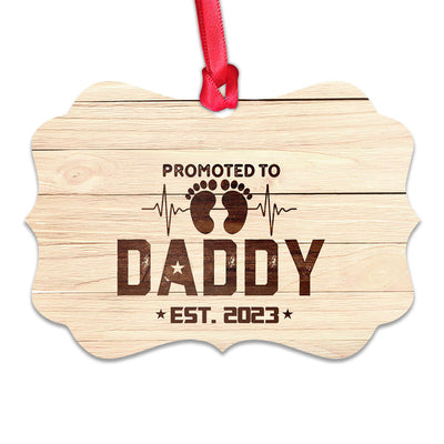 Father Gift Promoted To Daddy Personalized - Horizontal Ornament - Owls Matrix LTD