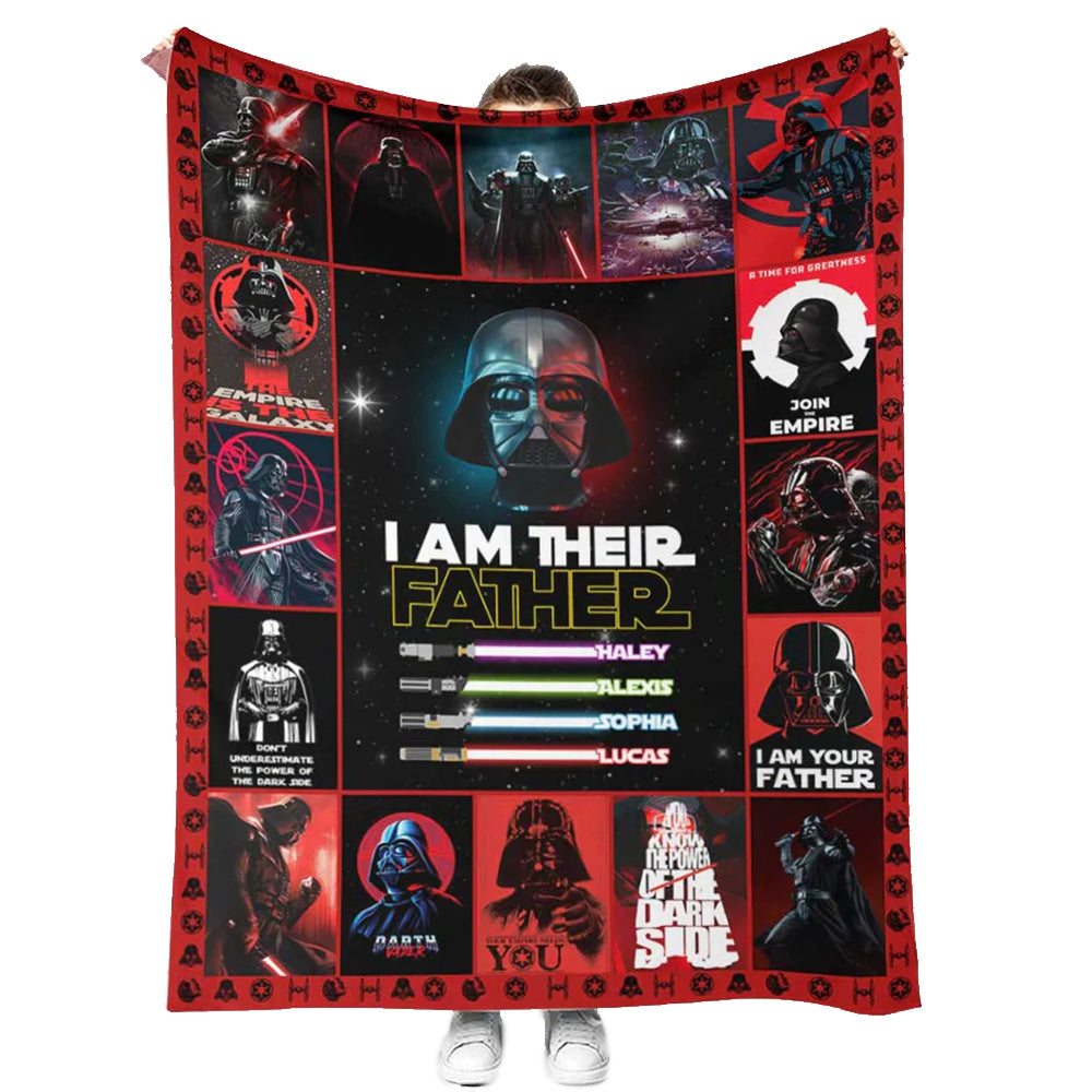 50" x 60" Father's Day I Am There Father The Force Personalized - Flannel Blanket - Owls Matrix LTD