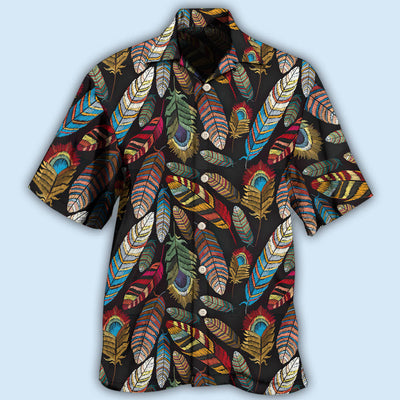 Native Beautiful Feather Look At - Hawaiian Shirt - Owls Matrix LTD