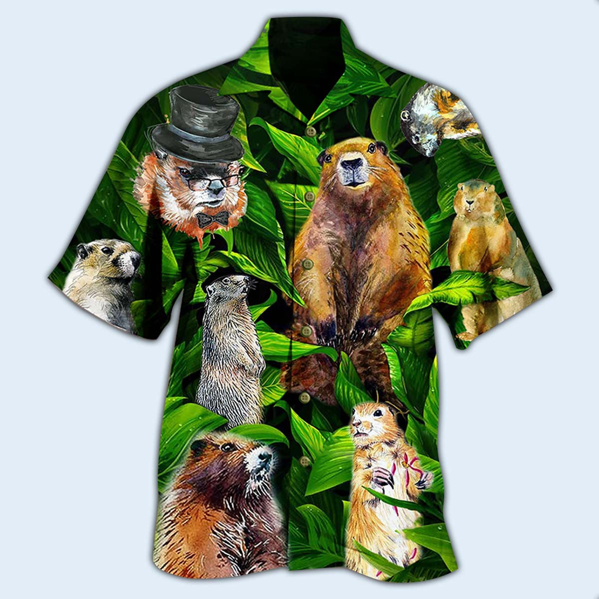 Ferret Animals LoveLy Dovely Leaves - Hawaiian Shirt - Owls Matrix LTD