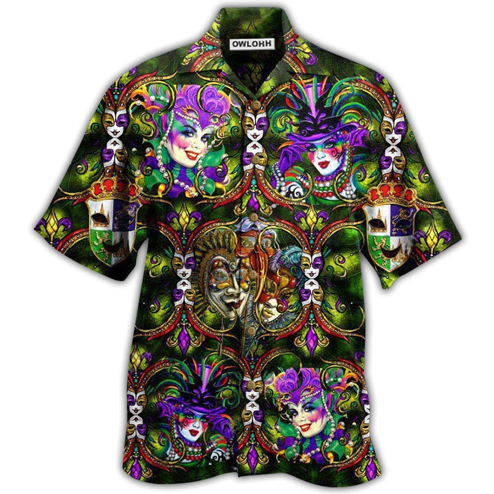 Hawaiian Shirt / Adults / S Festival Happy Mardi Gras - Hawaiian Shirt - Owls Matrix LTD