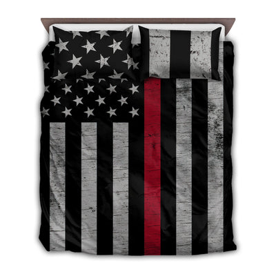 US / Twin (68" x 86") Firefighter Be Strong The Red Line Firefighter - Bedding Cover - Owls Matrix LTD