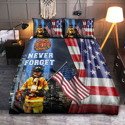 Firefighter Never Forget America - Bedding Cover - Owls Matrix LTD