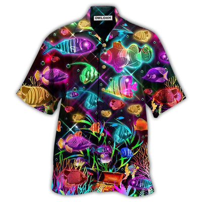 Hawaiian Shirt / Adults / S Fish Even Small Fish Are Fish Neon Style - Hawaiian Shirt - Owls Matrix LTD