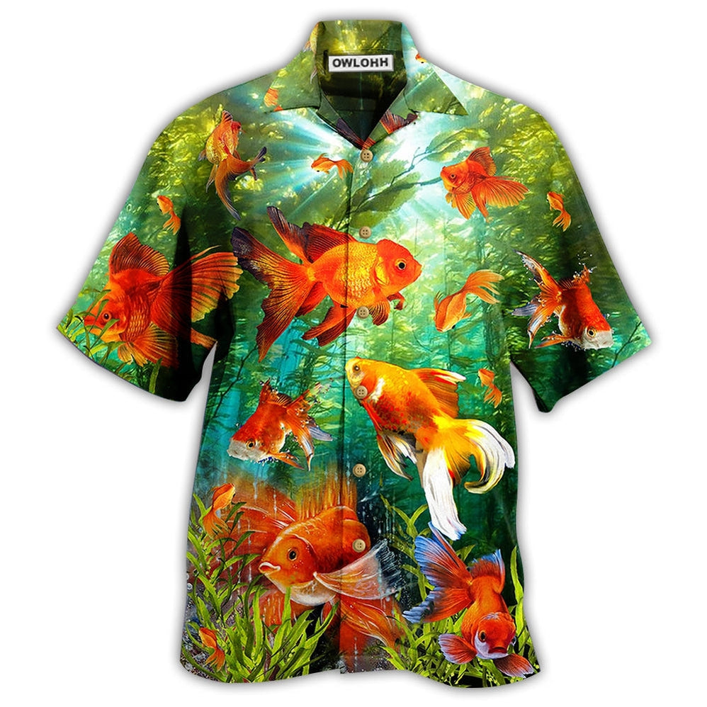 Hawaiian Shirt / Adults / S Fish Goldfish Beautiful Love It - Hawaiian Shirt - Owls Matrix LTD