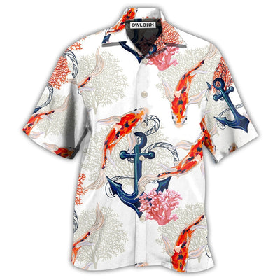 Hawaiian Shirt / Adults / S Fish Koi Fish Anchor Coral - Hawaiian Shirt - Owls Matrix LTD