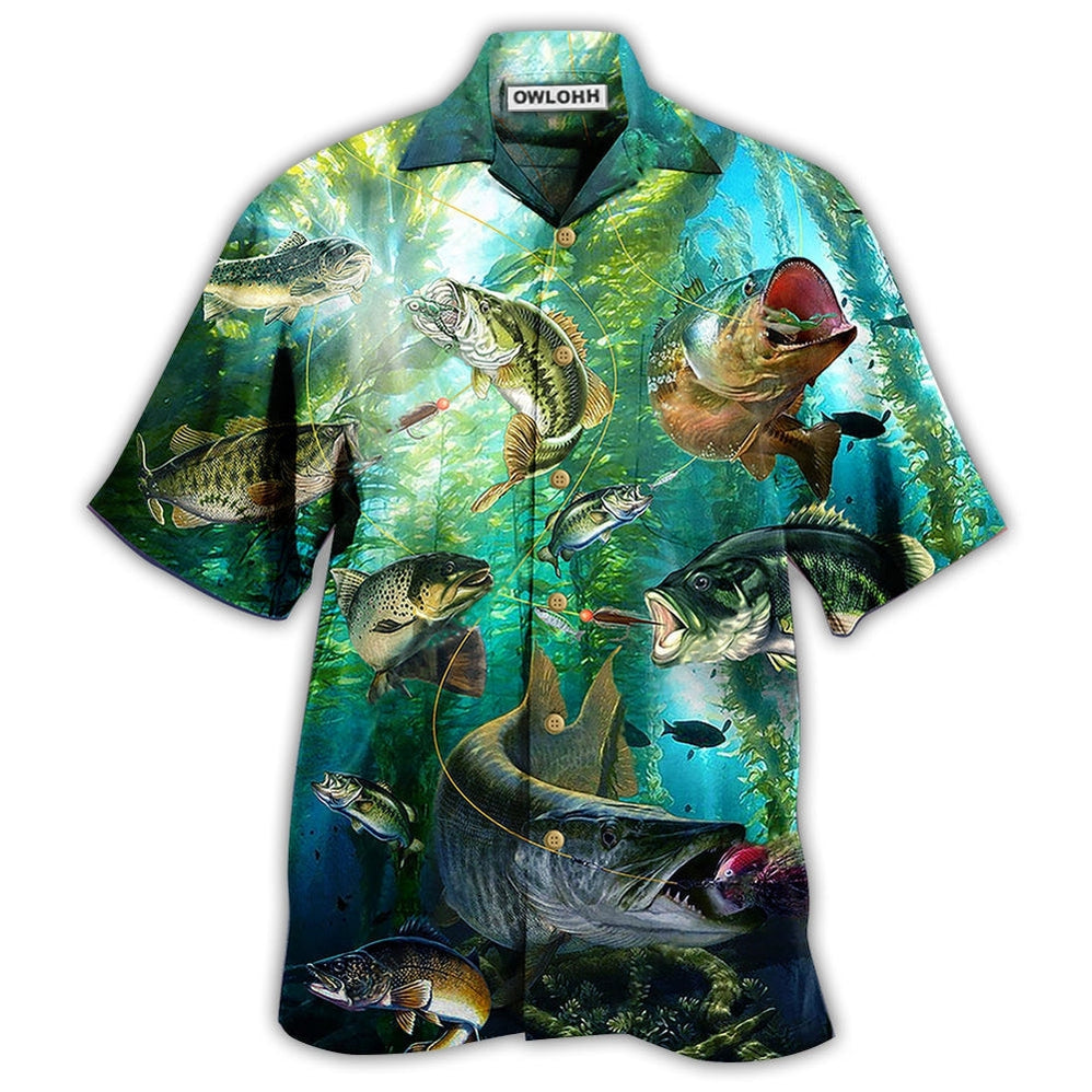 Hawaiian Shirt / Adults / S Fishing More Worry Less Blue Ocean - Hawaiian Shirt - Owls Matrix LTD