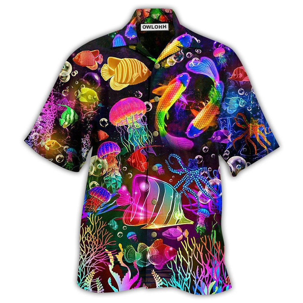 Hawaiian Shirt / Adults / S Fish Rainbow Lovely Style - Hawaiian Shirt - Owls Matrix LTD