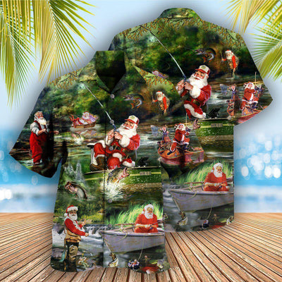 Fishing Christmas Merry Fishmasand A Happy New Reel - Hawaiian Shirt - Owls Matrix LTD