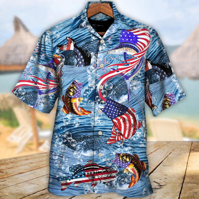 Fishing Hard America Cool - Hawaiian Shirt - Owls Matrix LTD