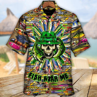 Fishing Just A Man Loves Fishing Skull Cool - Hawaiian Shirt - Owls Matrix LTD