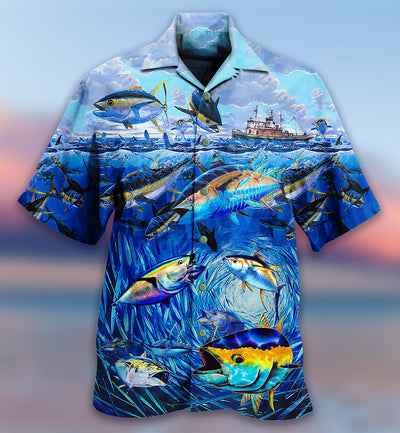 Fishing Love Fish Love Ocean - Hawaiian Shirt - Owls Matrix LTD