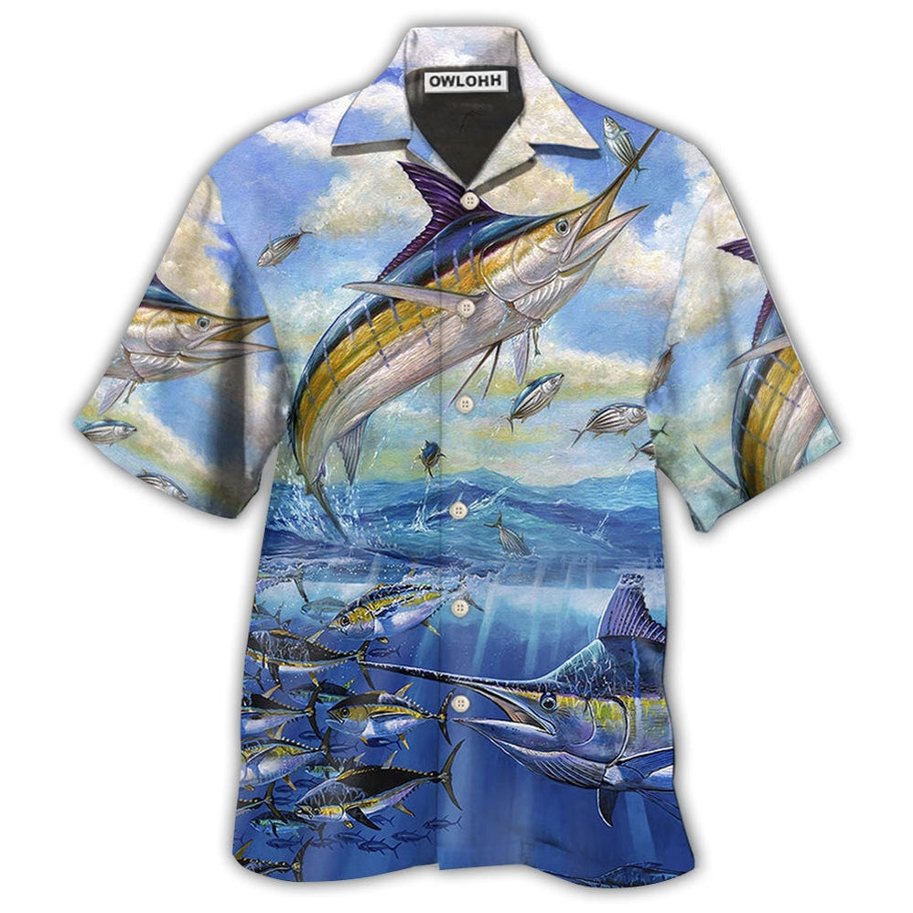 Hawaiian Shirt / Adults / S Fishing Ocean Blue Sky Freedom - Hawaiian Shirt - Owls Matrix LTD