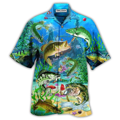 Hawaiian Shirt / Adults / S Fishing Real Men Do Fishing Blue Ocean - Hawaiian Shirt - Owls Matrix LTD