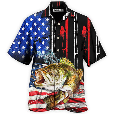 Hawaiian Shirt / Adults / S Fishing Amazing US Flag Style - Hawaiian Shirt - Owls Matrix LTD