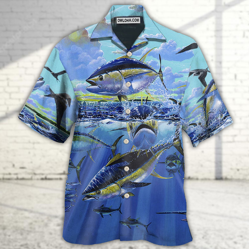 Fishing Tuna Fishing Blue Sky Ocean - Hawaiian Shirt - Owls Matrix LTD