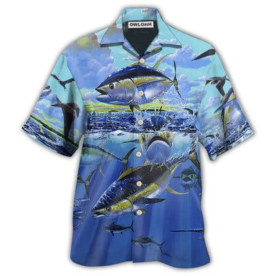 Hawaiian Shirt / Adults / S Fishing Tuna Fishing Blue Sky Ocean - Hawaiian Shirt - Owls Matrix LTD