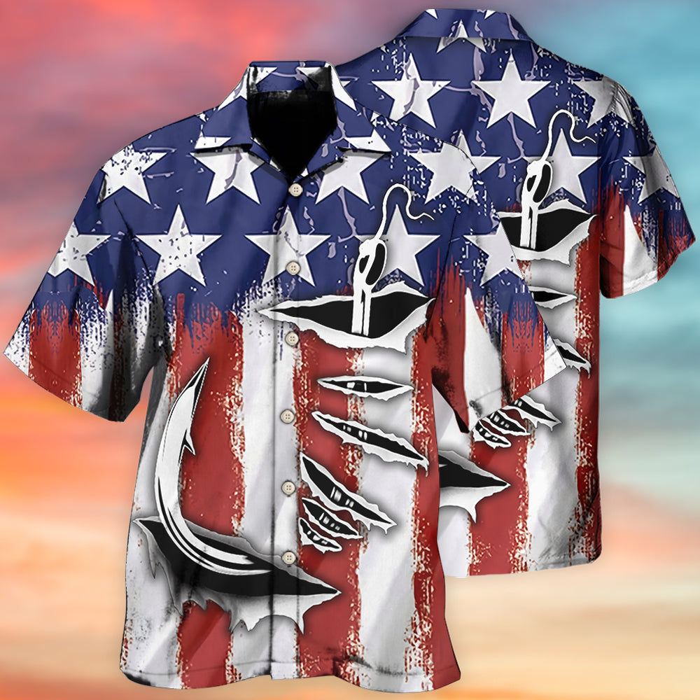 Fishing American Basic Style - Hawaiian Shirt - Owls Matrix LTD