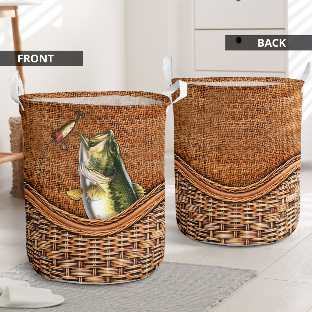 Fishing Rattan Teaxture - Laundry Basket - Owls Matrix LTD
