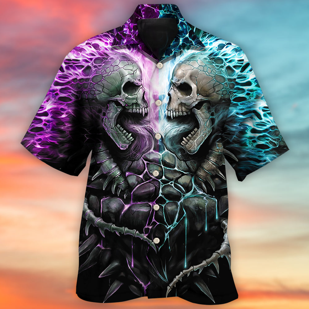 Skull Flaming Skull Style - Hawaiian Shirt - Owls Matrix LTD