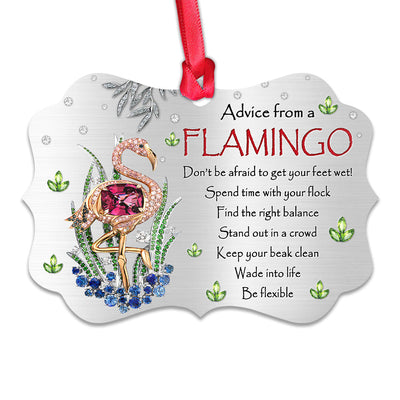 Flamingo Advice From A Flamingo Lover Personalized - Horizontal Ornament - Owls Matrix LTD