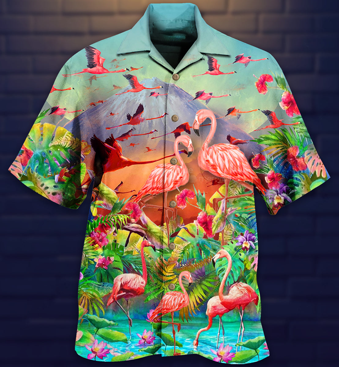 Flamingo Couple Love - Hawaiian Shirt - Owls Matrix LTD