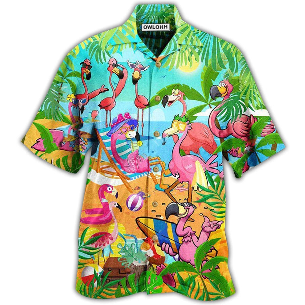 Hawaiian Shirt / Adults / S Flamingo Let's Get Flocked Up - Hawaiian Shirt - Owls Matrix LTD