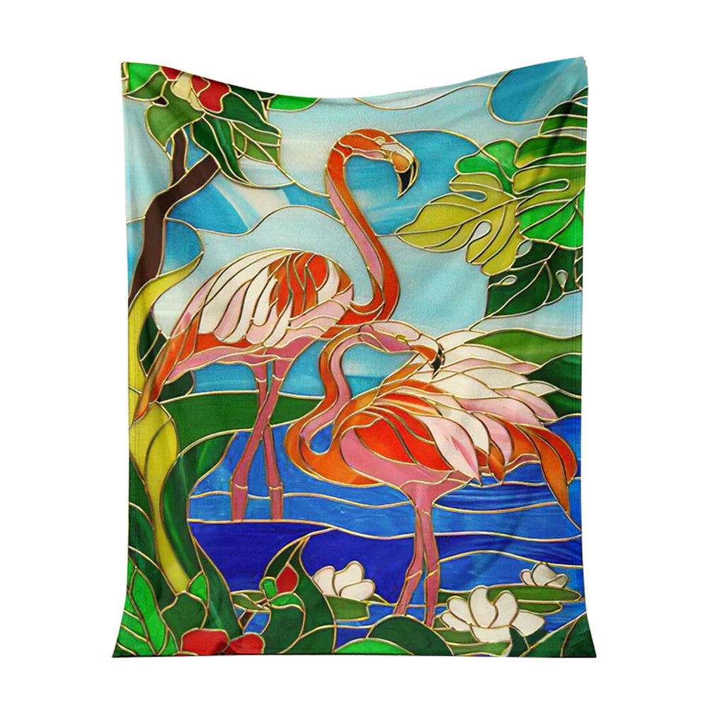 50" x 60" Flamingo Love Beautiful Life - Flannel Blanket - Owls Matrix LTD