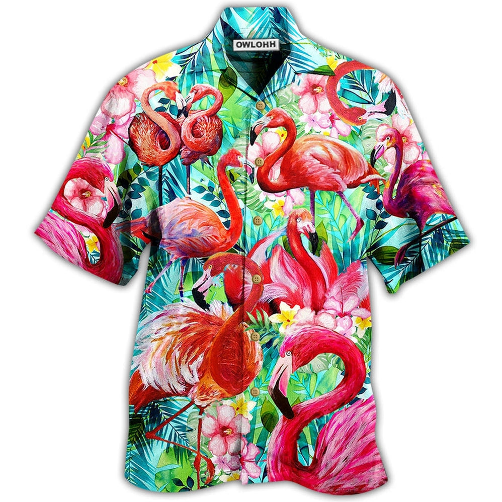 Hawaiian Shirt / Adults / S Flamingo Love Pink - Hawaiian Shirt - Owls Matrix LTD