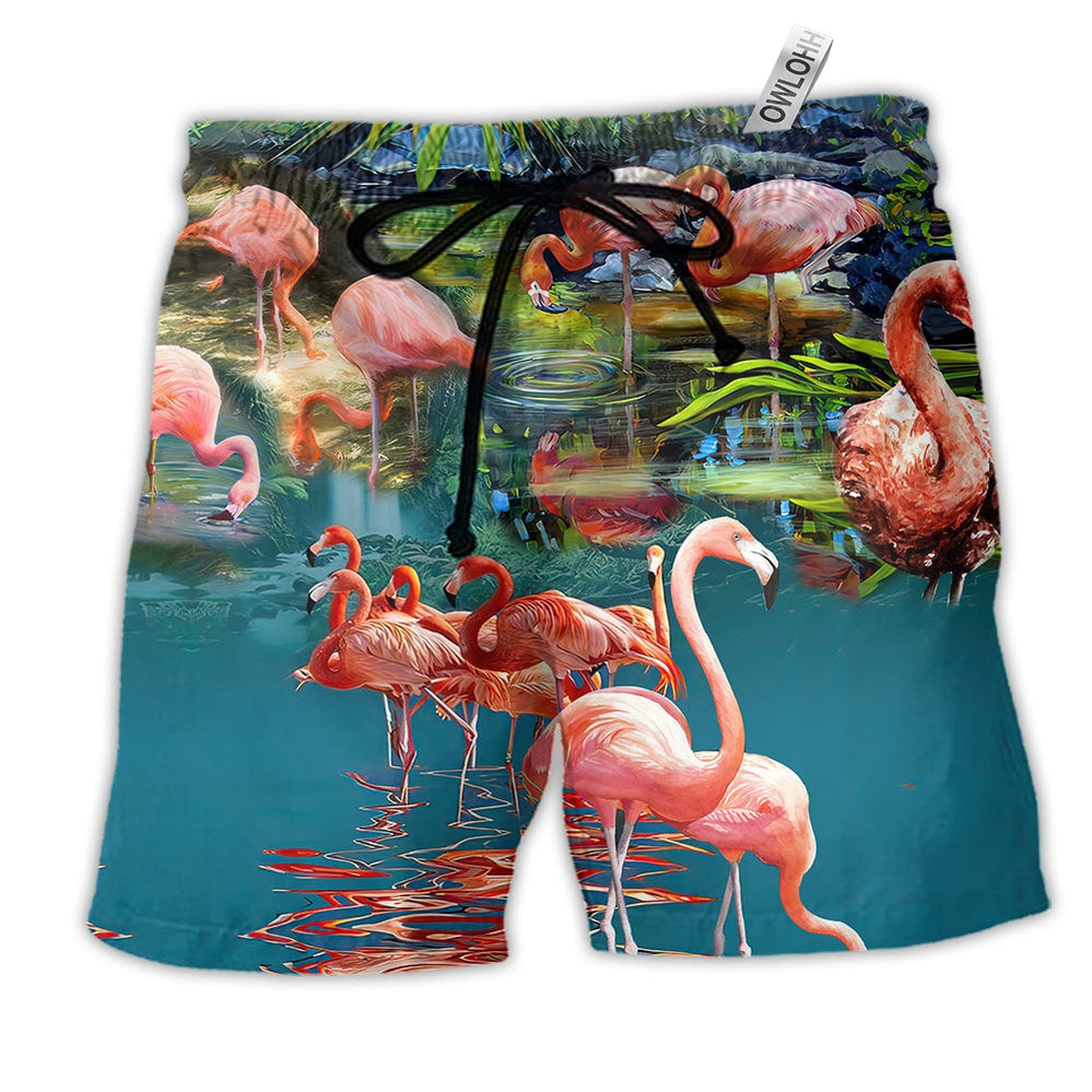 Beach Short / Adults / S Flamingo You're Flamazing Style - Beach Short - Owls Matrix LTD