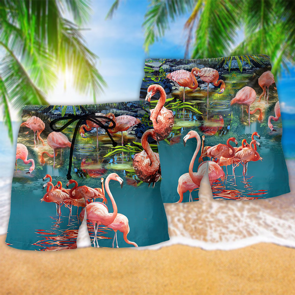 Flamingo You're Flamazing Style - Beach Short - Owls Matrix LTD