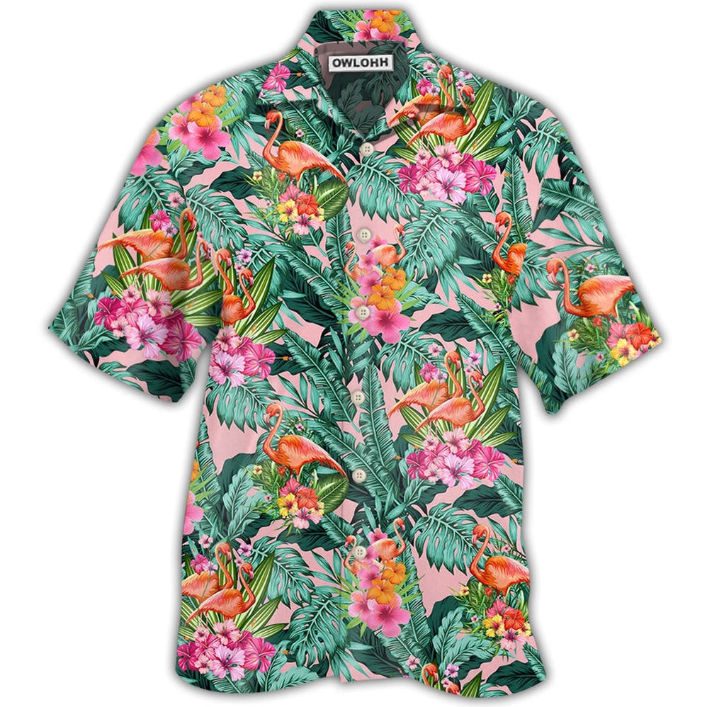 Hawaiian Shirt / Adults / S Flamingo Colorful Tropical Leaf Style - Hawaiian shirt - Owls Matrix LTD
