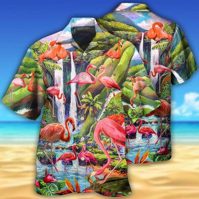 Flamingo Beautiful Landscape - Hawaiian shirt - Owls Matrix LTD