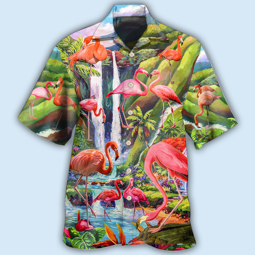 Flamingo Beautiful Landscape - Hawaiian shirt - Owls Matrix LTD