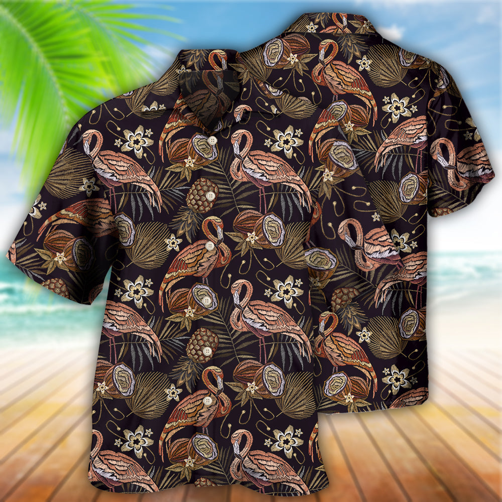 Flamingo Pineapple Vintage Classic - Hawaiian Shirt - Owls Matrix LTD