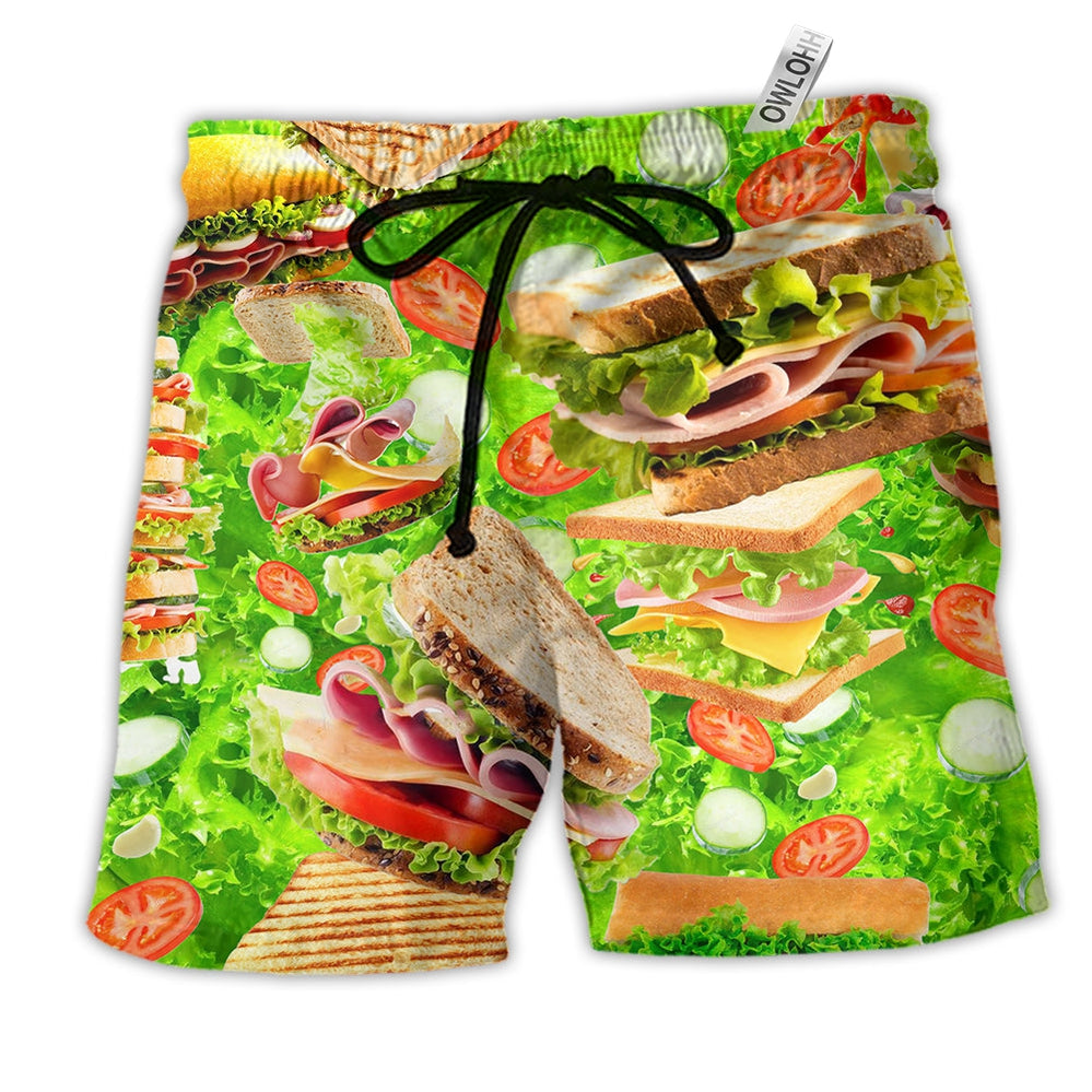 Beach Short / Adults / S Food All You Need Is Love And A Tasty Sandwich Salad - Beach Short - Owls Matrix LTD