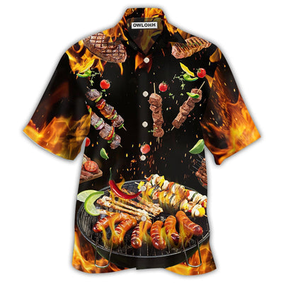 Hawaiian Shirt / Adults / S BBQ Hot Fire - Hawaiian Shirt - Owls Matrix LTD
