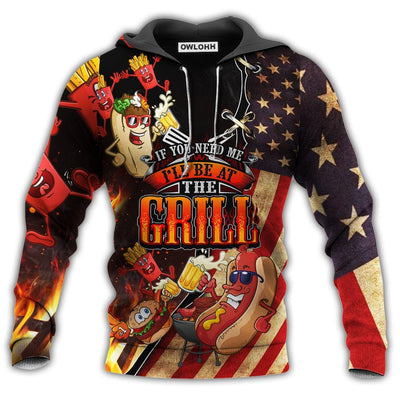 Unisex Hoodie / S Food Barbecue I Will Be At The Grill Colorful - Hoodie - Owls Matrix LTD