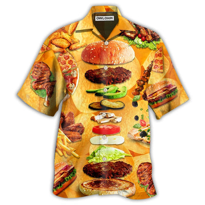 Hawaiian Shirt / Adults / S Food Delicious Fast Food - Hawaiian Shirt - Owls Matrix LTD