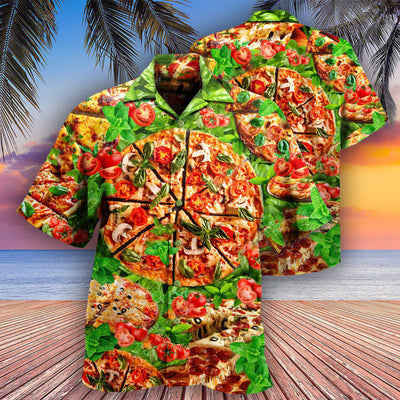 Food Delicious Pizza Love At First Bite - Hawaiian Shirt - Owls Matrix LTD
