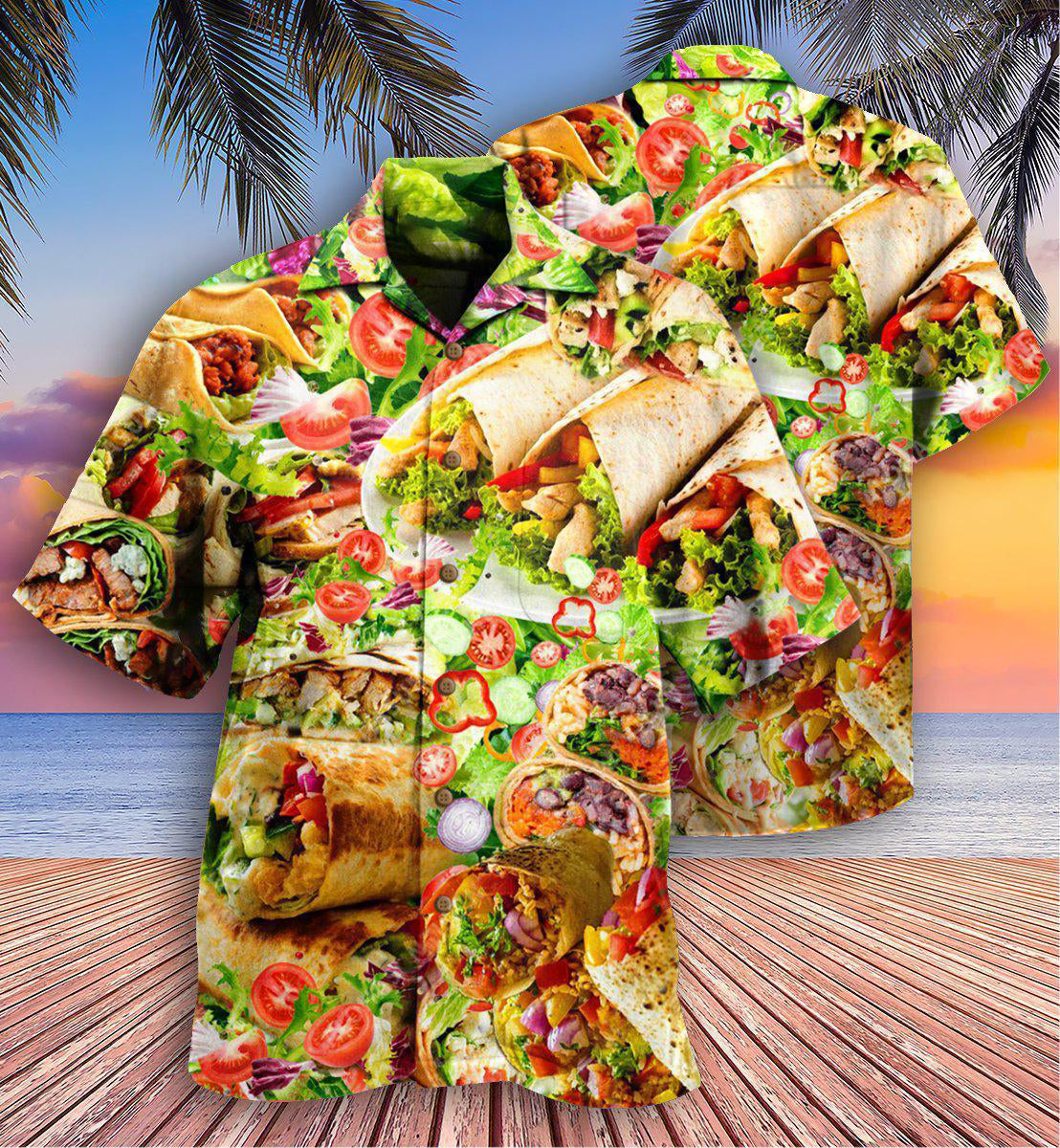 Food Life Is Better With Burrito Delicious Meal - Hawaiian Shirt - Owls Matrix LTD
