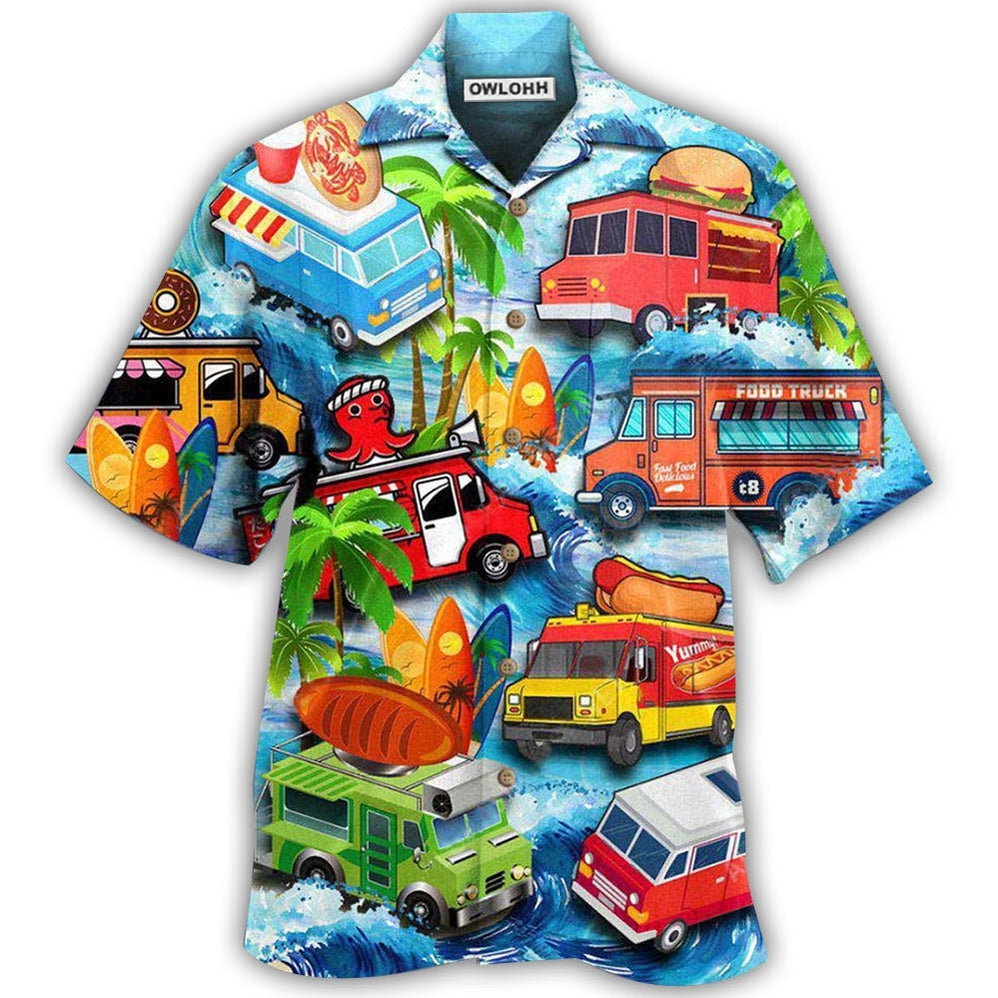 Hawaiian Shirt / Adults / S Truck Food Life Is Better With Food Truck - Hawaiian Shirt - Owls Matrix LTD