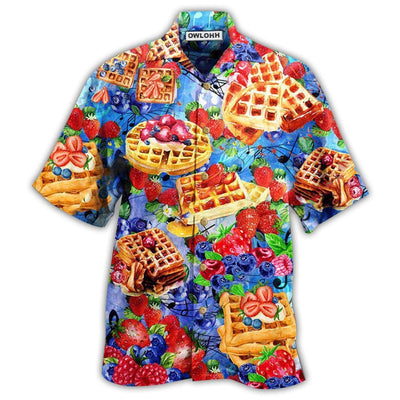 Hawaiian Shirt / Adults / S Food Pancake With Strawbery And BlueBery Delicious - Hawaiian Shirt - Owls Matrix LTD