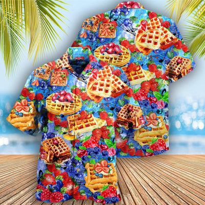 Food Pancake With Strawbery And BlueBery Delicious - Hawaiian Shirt - Owls Matrix LTD