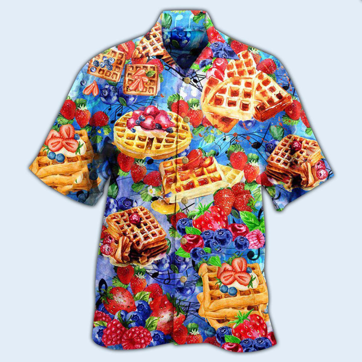 Food Pancake With Strawbery And BlueBery Delicious - Hawaiian Shirt - Owls Matrix LTD