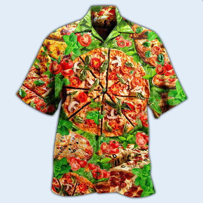 Food Delicious Pizza Love At First Bite - Hawaiian Shirt - Owls Matrix LTD
